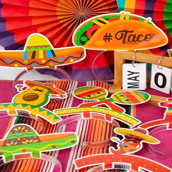 Sombrero Party Hats, Mexican Sombrero Headbands, Colorful Cardboard Cinco De Mayo Headbands, Fiesta Sombrero {3}