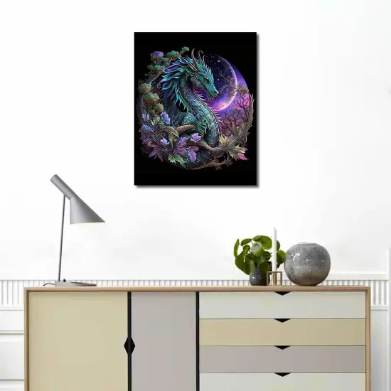 DIY Paint by Numbers, Red Dragon Adults' Paint-by-Number Kits on Canvas, Medieval Dragon Paint by Numbers Kit for Adults Kids and Beginner, 16X20 Inch Flameless Adult Paint by Numbers {4}