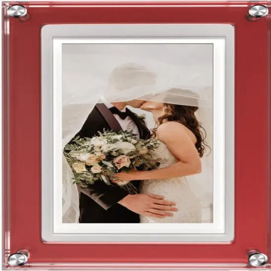 5" Red WiFi Acrylic Digital Photo Frame &ndash; Smart Video Picture Frame with Frameo App {1}