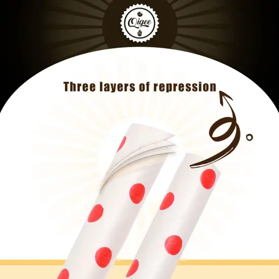 Red Paper Straws for Drinking Red Disposable Straws 150pcs Disposable Straws Bulk（10 Pattern） {2}