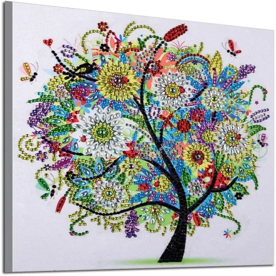 DIY 5D Diamond Painting kit Art Special Shape Rhinestones for Adults Beginner Colourful Four Season Tree Home Wall Decor 11.9x11.9 Inch (Four) {1}