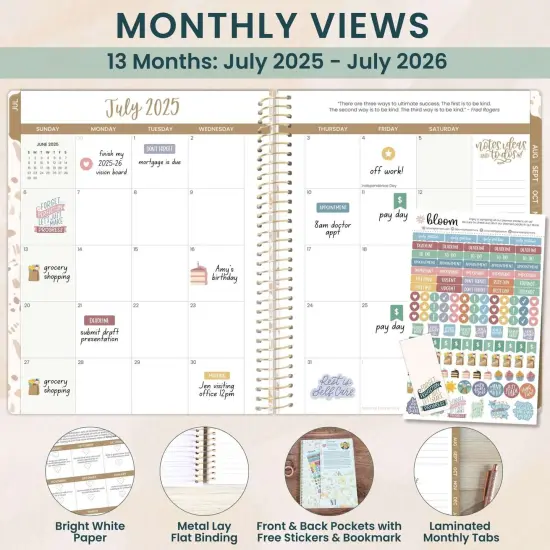 bloom daily planners 2025-26 Academic Planner, Soft Cover, 8.5" x 11", Moments of Grace {4}