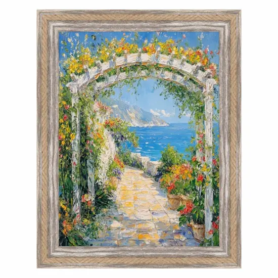 Nautical Rope Dock Boat Rustic White Wash Picture Frame 22x28 frame {1}