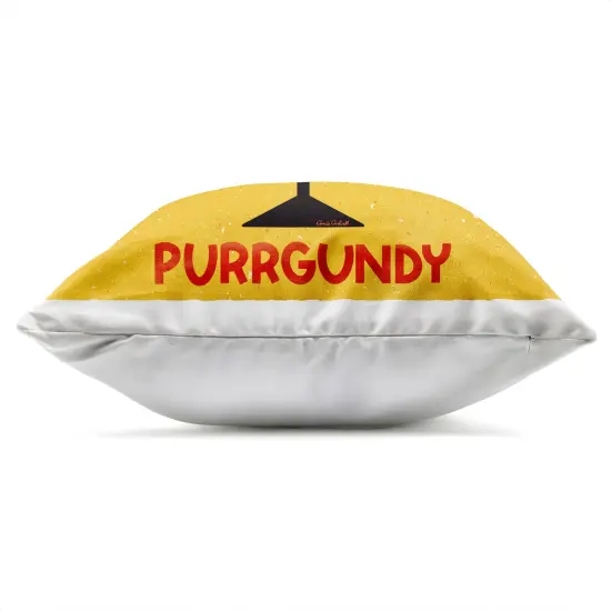 Stupell Industries Purrgundy Cat Wine Outdoor Printed Pillow design by Carrie Cantwell, 18 x 7 x 18 {3}