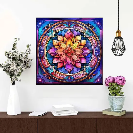 Mandala Diamond Paintings Kits for Adults, Flower Diamond Art Kits Full Drill Diamond Dots Paint with Diamonds Gem Arts and Crafts for Beginner Adults Home Wall Decor {3}
