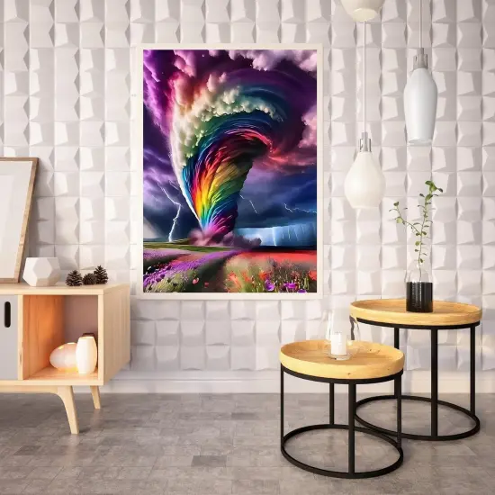 Rainbow Storm Diamond Painting Kits for Adults, 5D Diamond Art Painting by Numbers Kits, DIY Rainbow Storm Diamond Art Kits, Full Round Drill Diamond Paintings for Adults for Home Wall Decor, 12x16in {2}