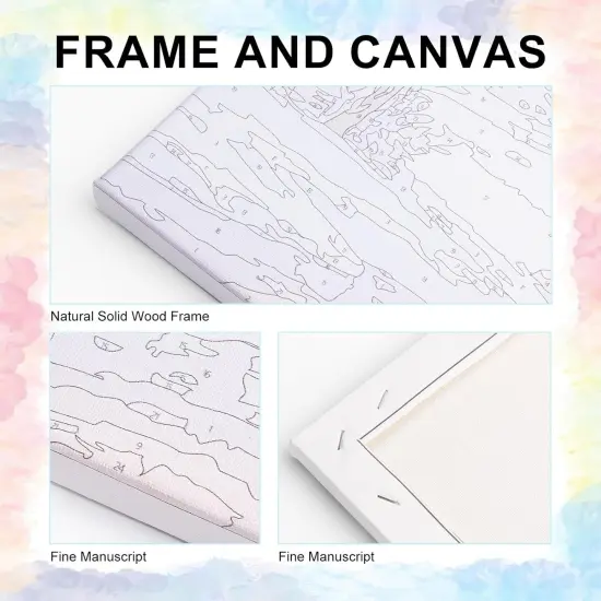 Flower Framed Paint by Numbers Kit for Adults Beginner & Kids Ages 8-12, Flowers Paint by Number Without Easel, DIY Adult Paint by Numbers Sunflower for Home Wall Decor Gift 10x 10 inch {4}