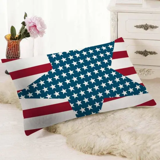 Throw Pillow Covers 4th July Vintage American Flag Patriotic Ornate Amenrican Flag Cushion Pillow Case Home Decor Pillowcase {3}