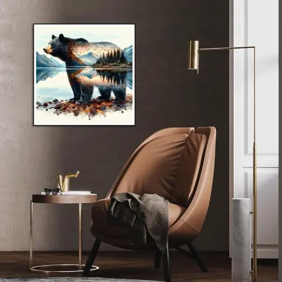 Forest Bear Diamond Painting Kits for Beginner - 5D Bear Diamond Art Kits for Adults, DIY Animal Diamond Painting Gem Art Crafts, Diamond Art Painting {3}