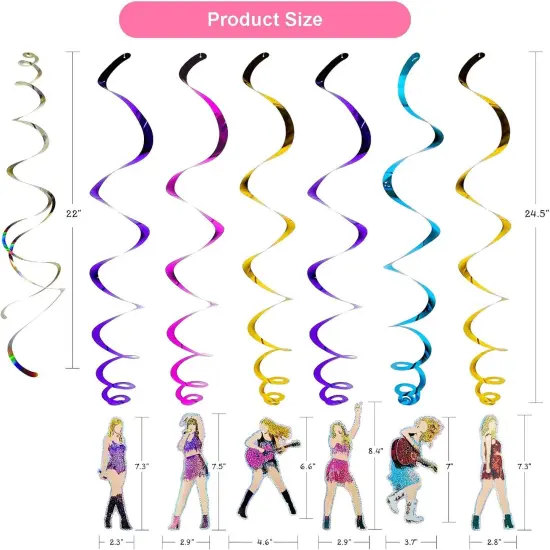 36Pcs Colorful Double Swirl Hanging Party Decorations {2}