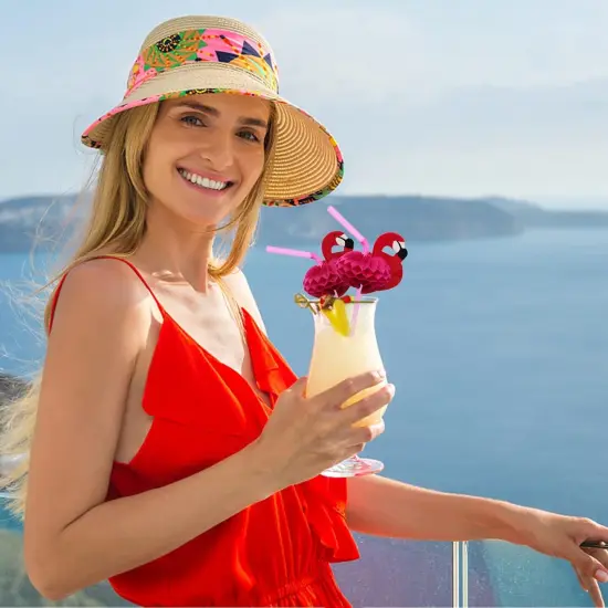 Flamingo Drinking Straws Cocktail Straws 9.65 Inch 100 PCS, Red Flamingo Drinking Straws for Cocktail,Milkshake,Juice, Decoration & Add Atmosphere for Valentine's Day {5}