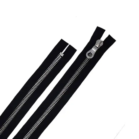 8MM Closed Bottom Zipper with KTA Pull &ndash; Black/Nickel {2}