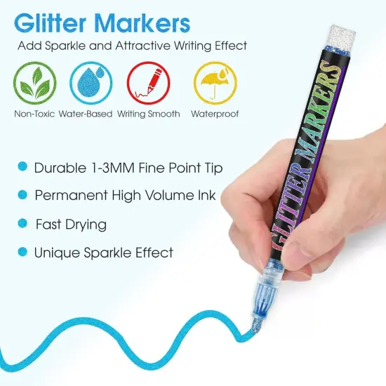 Glitter Marker Pens Shimmer Sparkle Paint Markers {4}