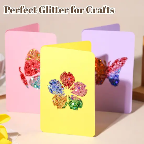 Chunky Glitter, 24 Colors Holographic Chunky Glitter for Crafts, Resin, Tumblers, Nail Body, DIY Party Decorations {5}