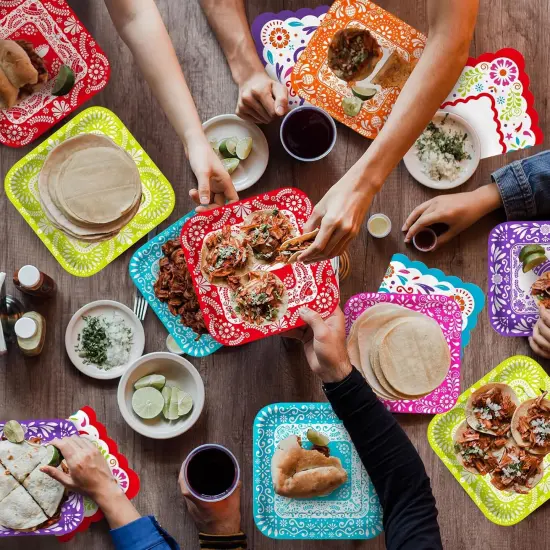 Fiesta Party Supplies Kit for 48: Complete Mexican Celebration Pack with Dinner & Dessert Paper Plates, Napkins -Cinco de Mayo, Taco Birthday & Mexican Party Decorations {4}