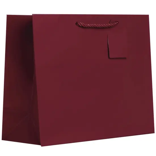 Pack/6: Burgundy Matte Gift Bag - 12-1/2 x 5 x 10" {1}