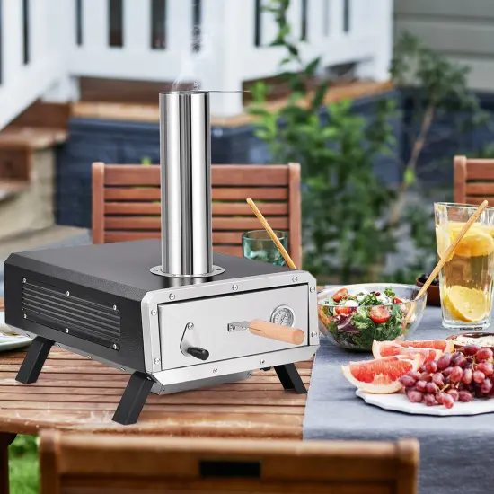 Outdoor Pizza Oven Portable Wood Pellet Pizza Stove with 12 Inch Round Rotatable Pizza Stone {3}