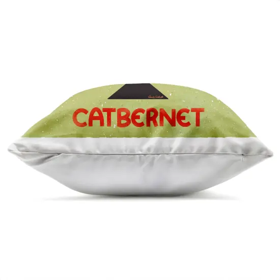 Stupell Industries Catbernet Cat Wine Outdoor Printed Pillow design by Carrie Cantwell, 18 x 7 x 18 {3}