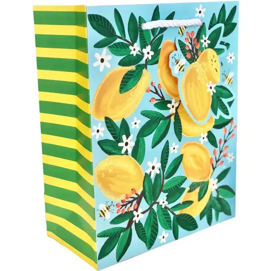 Pack/6: Lemon Blossom Gift Bag - 8 x 4 x 10" {1}
