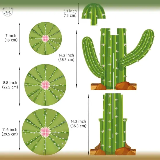 3 Tier Cactus Cupcake Stand, Green Cactus Shape Cupcake Holder for Mexican Fiesta Party Supplies, Taco Party Decorations, Cinco De Mayo Party Favors {2}