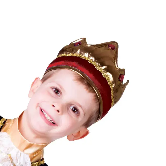 Child Red Crown Soft Velvet Fabric {5}