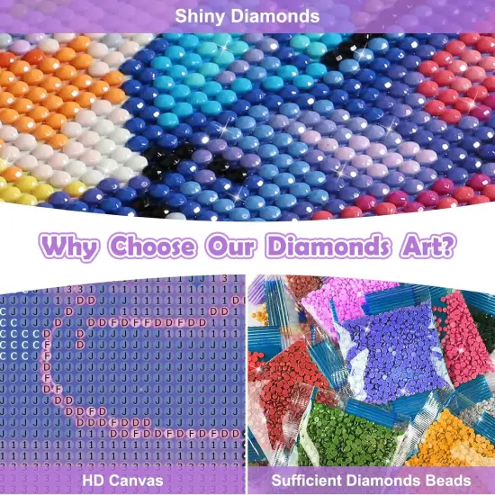 Beach Diamonds Painting Kits for Adults Beginner DIY 5D Sunset Scene Diamond Paint with Round Diamonds, Full Drill Gem Art Coconut Tree Diamonds Art Painting for Home Wall Decor 12x16 Inch {3}