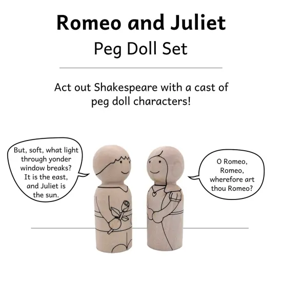 Romeo and Juliet Peg Doll Set by Pegsies&trade; {3}