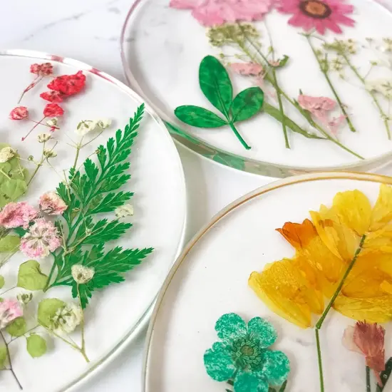 Set of 6 Floral Coasters for Drinks {4}