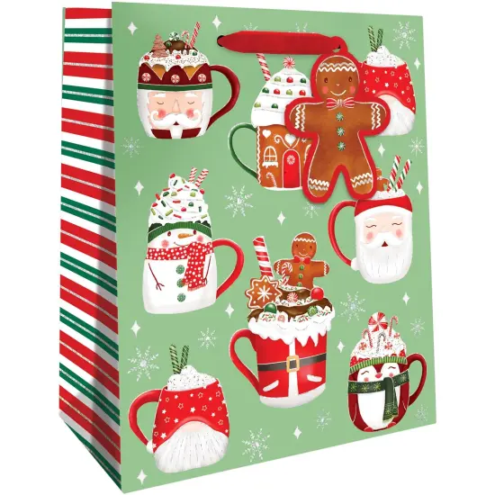Pack/6: Cocoa Christmas Gift Bag - 8 x 4 x 10" {1}