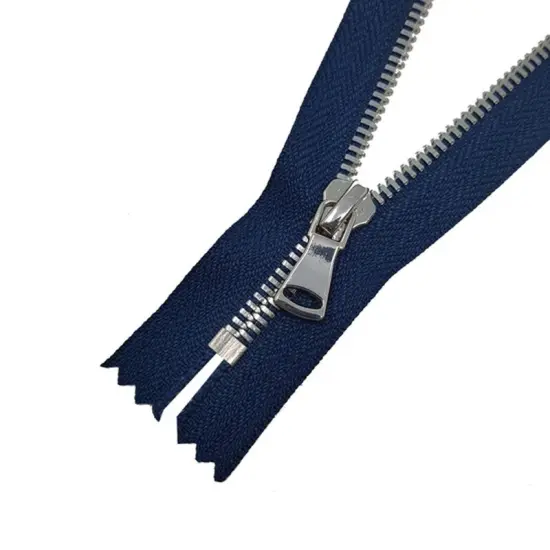 5MM Closed Bottom Zipper Navy Tape Nickel Teeth 7 to 20 Inche {1}