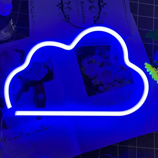Summer Cloud Neon Sign - LED Cloud Light for Bedroom Aesthetic, USB or Battery Powered Wall Decor for Summer Vibes {1}