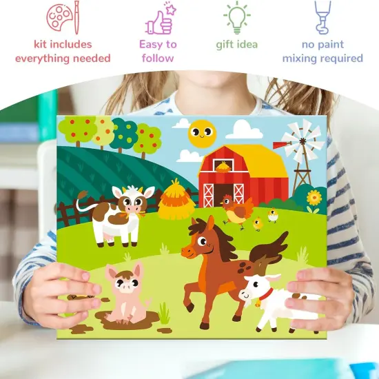 3 Pack Framed Paint by Numbers for Kids Ages 5-8-12, Fun and Easy Canvas Painting Set for Boys and Girls, Easy Paint with Numbers DIY Acrylic Oil Painting Kits for Home Wall D&eacute;cor & Gift (8X10inch) {4}