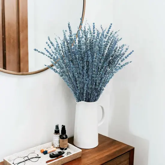 Dried Lavender Flowers, 16" Dried Lavender Bundles Dried Blue Flowers Preserved Lavender Stems Bouquet for Shower Weeding Home Fragrance Vase Crafts Decor, 200g(7.05oz) {5}