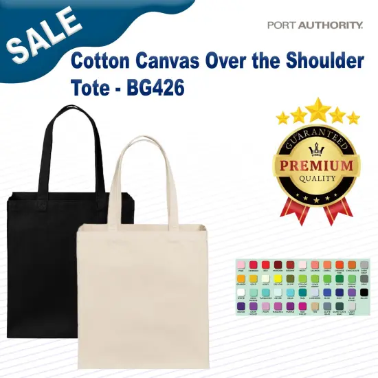 Port Authority&reg; Cotton Canvas Over the-Shoulder Tote {2}