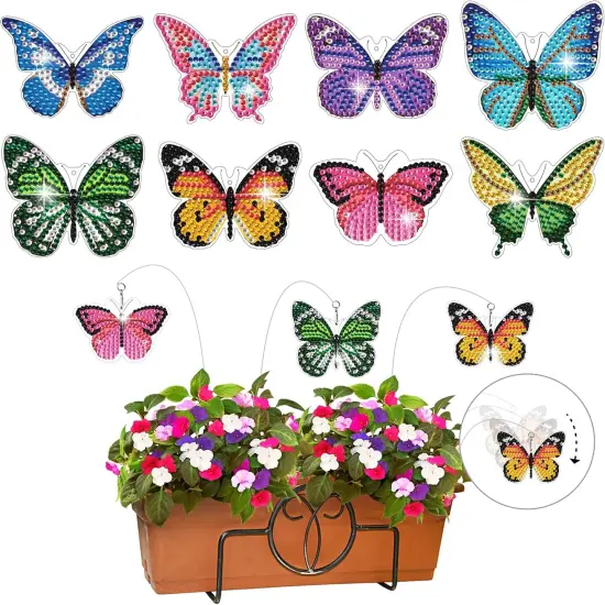 8 Pcs Butterfly Diamond Painting Art Kits for Adults {1}