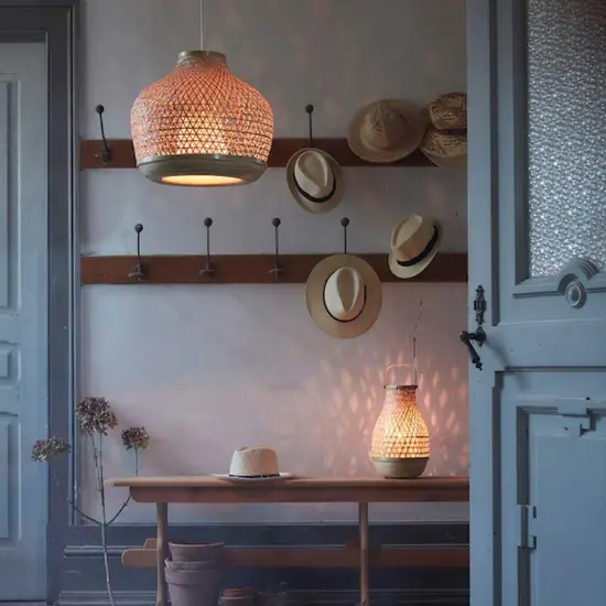 18" Pendant Lamp Bamboo Handmade {3}