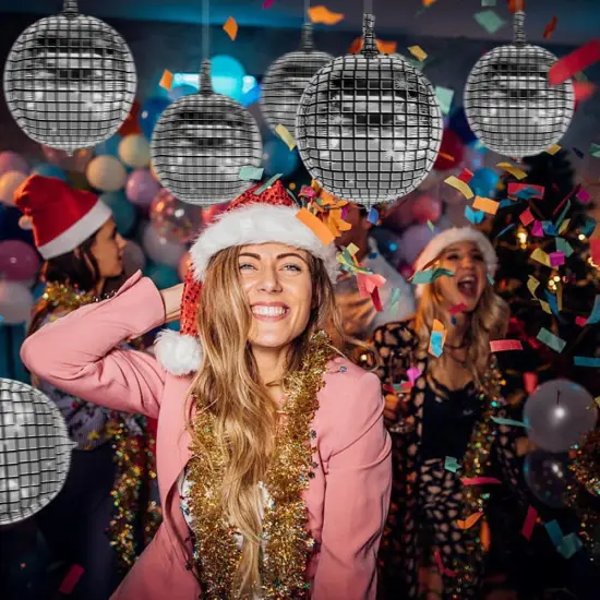 6 PCS Disco Ball Balloons Silver Disco Balloons 22 Inch Large 4D Round Metallic Mylar Foil Disco Balloons Party Supply Decorations for 70s 80s 90s Disco Themed Party Birthday Bachelorette Party {2}