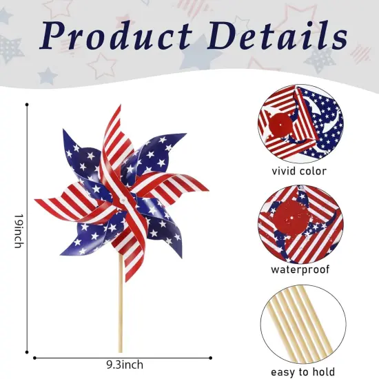 Wind Spinners Outdoor, 12Pcs American Flag {3}