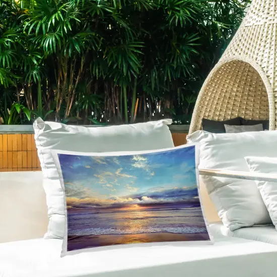 Stupell Industries Sun Rays on Beach Shore Outdoor Printed Pillow design by Mike Calascibetta, 14 x 7 x 20 {2}
