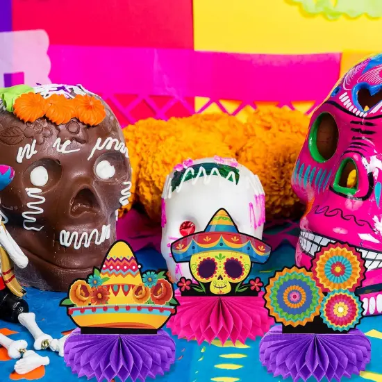 12 Pieces Fiesta Honeycomb Table Centerpiece, Cinco De Mayo Party Table Decorations, 8 Inch Mexican Table Centerpiece for Mexican Fiesta Decorations Theme Party Supplies {4}