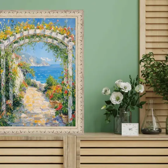 White Wash Alabaster Bead Picture Frame 36x48 frame {7}