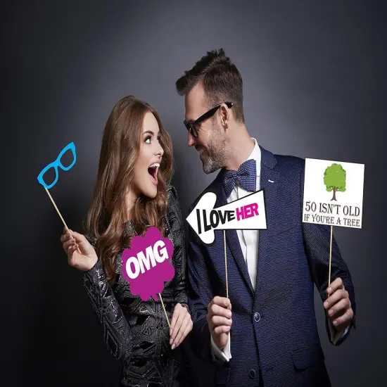 40 Pieces 50th Birthday Photo Booth Party Props {2}