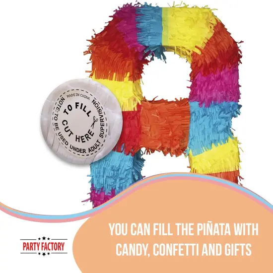 Party Factory Numbers Pinata 0-9, Birthday Decoration, Papier-Mache, 16.5 x 13.7 x 3.1 inch {3}