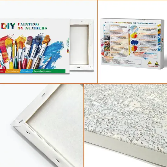 Paint by Numbers Kit for Adults with Frame, Landscape Paint by Number Canvas, Mountain Paint by Numbers with Easel, DIY Flowers Scenery Oil Painting Kit for Home Wall Decor 8 x 12 Inch {5}