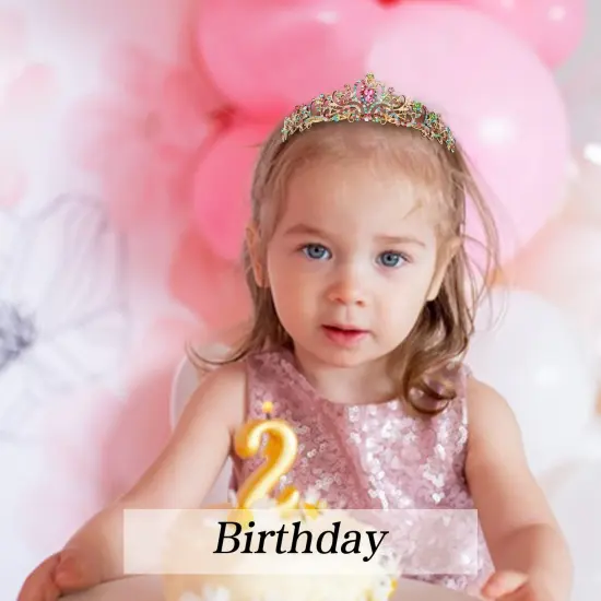 Crystal Crown Headband for Girls, Rapunzel Kids Hair Accessories with Princess Tiara and Crowns {4}