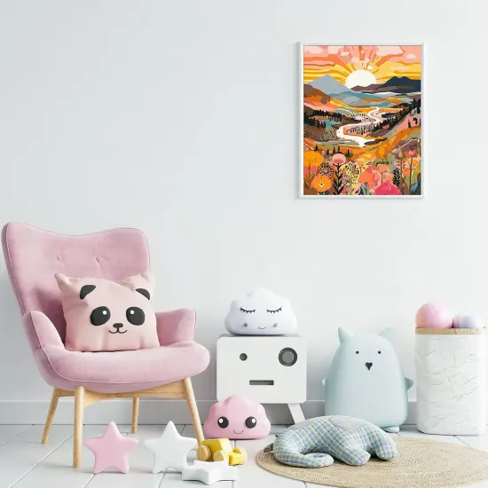 Paint by Numbers Kit for Adults Beginners & Kids Ages 8-12,1 Pack 16x20 inches Canva for Painting Kits for Adults in Colorful Box(Without Frame)- Sunrise Mountains and Rivers {4}