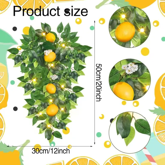 20 Inch Prelit Lemon Teardrop Swag with Lights {2}