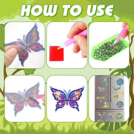 16 Pcs Spring Diamond Art Painting Magnet Kits {4}