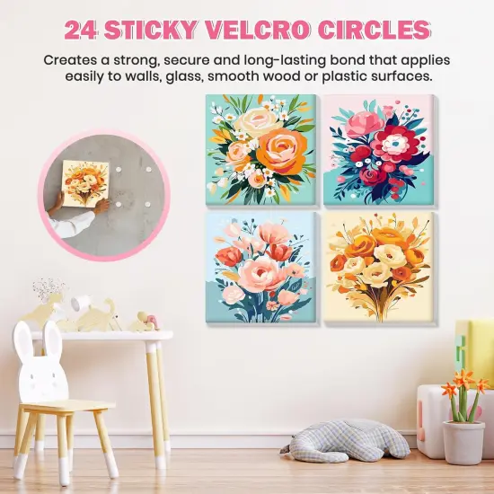 4 Pack Flowers Paint by Numbers for Adults Beginners Framed, Adults' Paint-by-Number Kits, Easy Adult Paint by Number Kits on Canvas, Acrylic Number Painting for Home Decor, 8x8in {2}