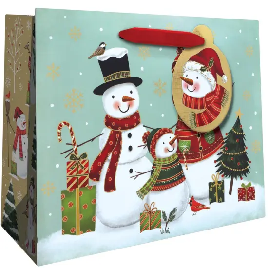 Pack/6: Snowman Family Gift Bag - 10 x 4 x 8" {1}